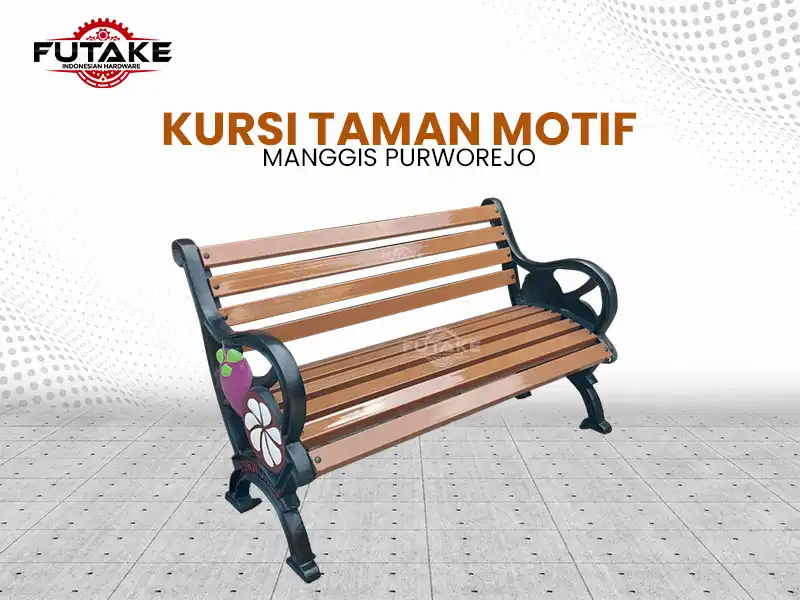 Kursi taman besi cor motif Manggis Purworejo untuk taman dan ruang terbuka hijau.